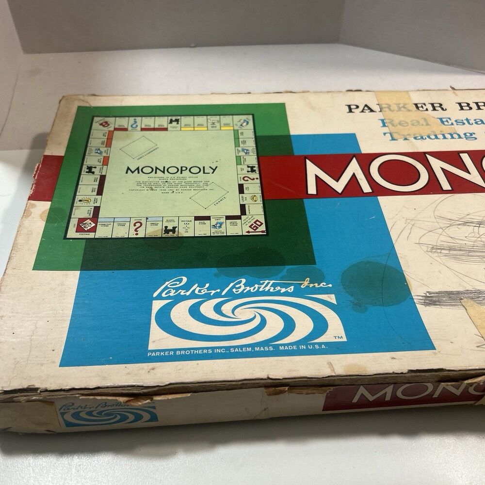 Vintage 1961 MONOPOLY Board Game Parker Brothers with Metal Tokens - Picture 10 of 15